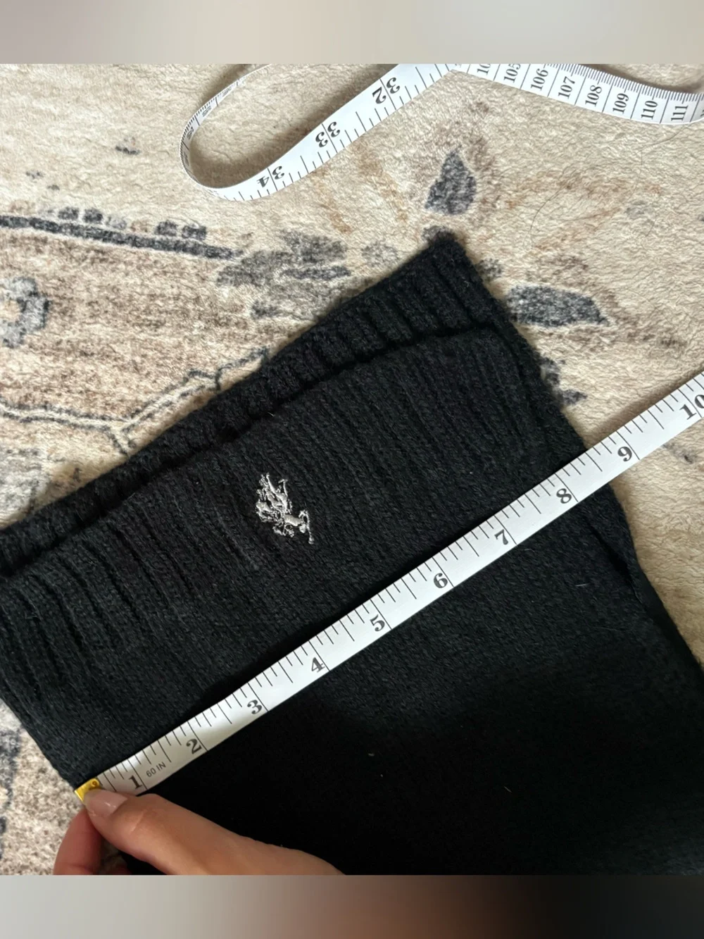 Uspa polo Ralph Lauren black ribbed scarf